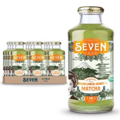 SevenTeas Wildflower Matcha Honey Tea, 16 FL OZ (Pack of 12 Bottles), Organic, Bottled Iced Teas