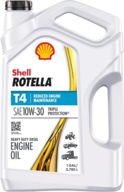 Shell Rotella 550045144-3PK T4 Triple Protection Conventional 10W-30 Diesel Engine Oil (1-Gallon, Case of 3)