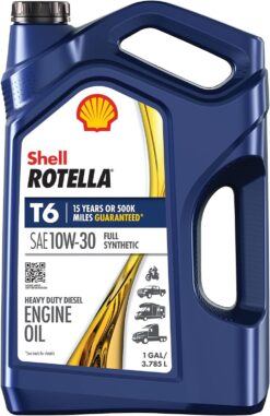 Shell Rotella 550069698-3PK T6 Full Synthetic 10W-30 Engine Oil (1-Gallon, Case of 3)