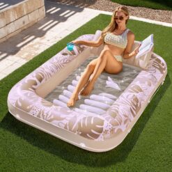 Sloosh Inflatable Tanning Pool Lounger Float for Adults, 70