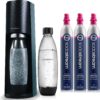 SodaStream Terra Sparkling Water Maker Bundle in Black - includes 3-Pack CO2 and Carbonating Bottle