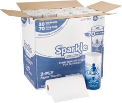 Sparkle Professional Series 2-Ply Perforated Kitchen Paper Towel Rolls by GP PRO (Georgia-Pacific), 2717201, 70 Sheets Per Roll, 30 Rolls Per Case