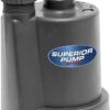 Superior Pump 91250 1800GPH Thermoplastic Submersible Utility Pump with 10-Foot Cord, 1/4 HP