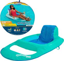 SwimWays Spring Float Premium Recliner Pool Lounger, Aqua Recliner
