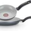 T-fal Initiatives Ceramic Nonstick Fry Pan Set 8.5, 10.5 Inch Oven Safe 350F Cookware, Pots and Pans, Grey
