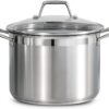 Tramontina Lock & Drain Pasta Cooker Pot with Strainer Lid 18/8 Stainless Steel 8 Qt, 80120/509DS