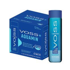 VOSS+ Aquamin Enhanced Water - Pack of 12 Bottles, 850ml Each - Purified Hydrating Water - 74 Trace Minerals & Electrolytes - Perfect for Active Lifestyles, at the Gym & on Hot Days - Recycled PET Bottle