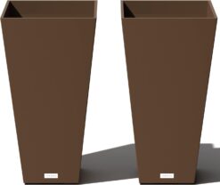 Veradek V-Resin Indoor/Outdoor Taper Planter, 2-Pack (26 inch, Espresso)