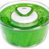 Zyliss Easy Spin 2 AquaVent Large Salad Spinner - Salad Spinner with Pull Cord - Salad Bowl for 4 to 6 Servings - Manual Vegetable and Fruit Dryer - Vegetable Spinner with Brake - Green, Large
