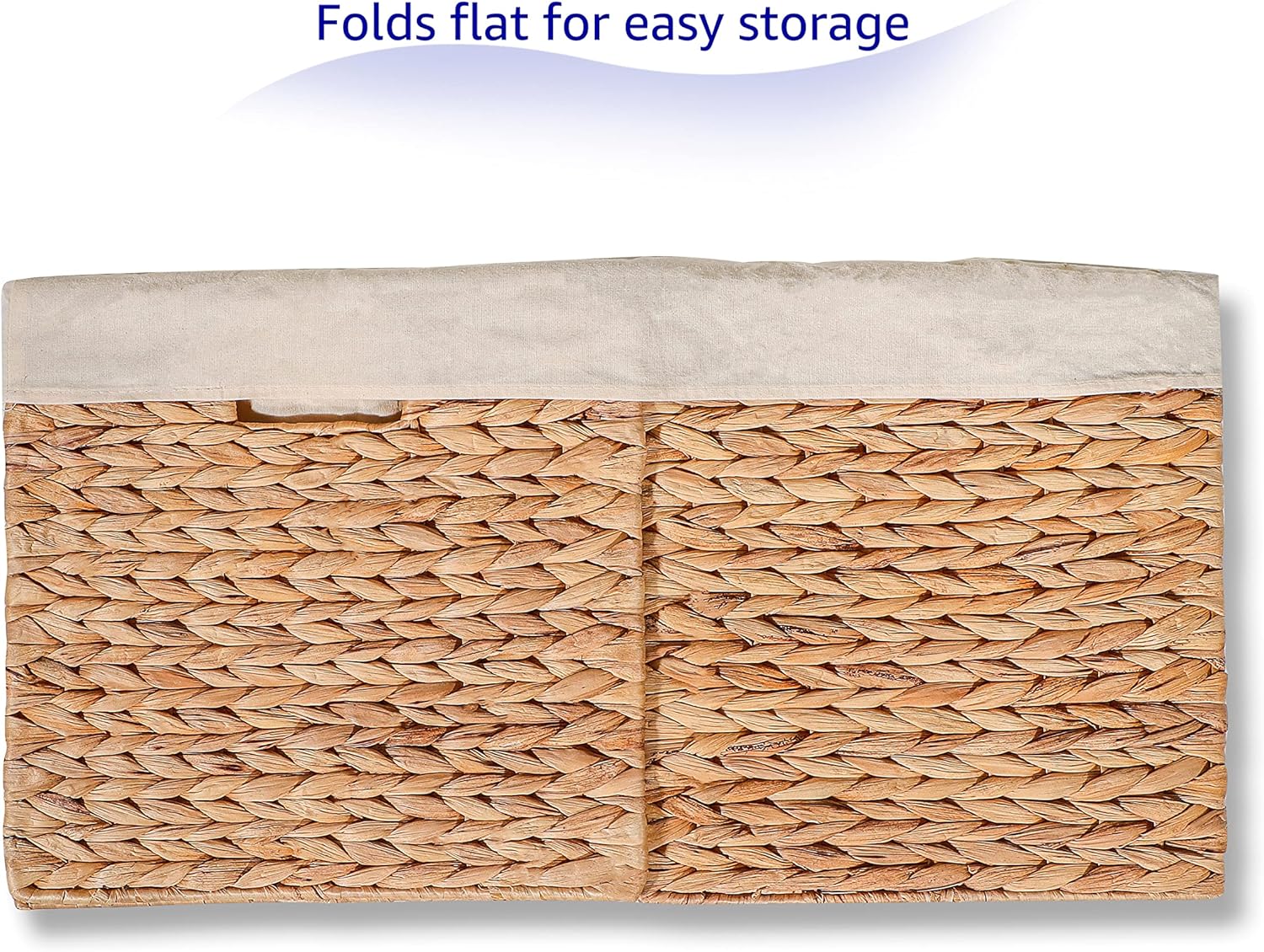 12 Foldable Hyacinth Storage Basket with Iron Wire Frame and Removable Liner By Trademark Innovations (Set of 4)7