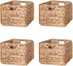 12.7" Foldable Storage Basket with Iron Wire Frame By Trademark Innovations (Set of 4)
