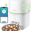 5G WiFi Automatic Cat Feeders Easy to Use - 2L/4L Cat Food Dispenser, Automatic Timed Cat Feeder with Dual-Band WiFi APP Control for Remote Feeding, Easy to Clean Also for Dogs