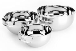 All-Clad Kitchen Accessories Stainless Steel Mixing Bowls Set 1.5, 3, 5 Quart Metal Mixing Bowls Silver
