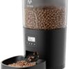 Automatic Cat Feeder, 3L Timer Controlled Dry Food Dispenser for Pets, 1-6 Meals Per Day, Dual Power Supply, Programmable Portion Size, Black