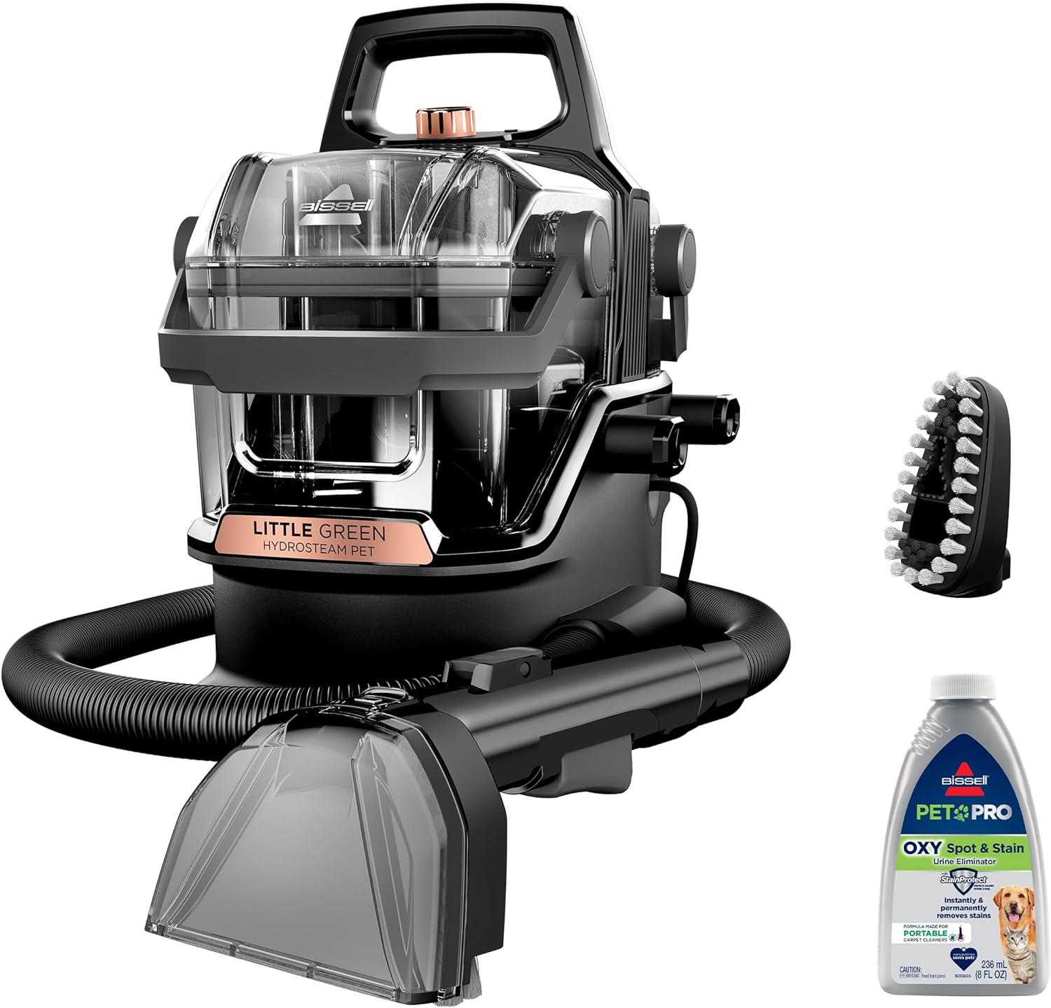 BISSELL Little Green HydroSteam Multi-Purpose Portable Carpet and Upholstery Cleaner, Car and Auto Detailer, 3618, Black and Copper Harbor BISSELL Little Green HydroSteam Multi-Purpose Portable Carpet and Upholstery Cleaner, Car and Auto Detailer, 3618, Black and Copper Harbor
