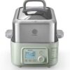 BUYDEEM G553 5-Quart Electric Food Steamer for Cooking, One Touch Vegetable Steamer, Digital Multifunctional Steamer, Quick Steam in 60s, Stainless Steel Steamer Tray, No Stew Pots Included