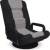Best Choice Products Swivel Gaming Chair 360 Degree Multipurpose Floor Chair Rocker for TV, Reading, Playing Video Games w/Lumbar Support, Armrest Handles, Adjustable Backrest - Black/Gray