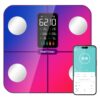 Body Fat Scale with Large VA Display, 15 Body Datas with Heart Rate, Smart Weight Scale Compatible with iOS & Android, Max 400lbs 180kg, 28cm, Multicolored