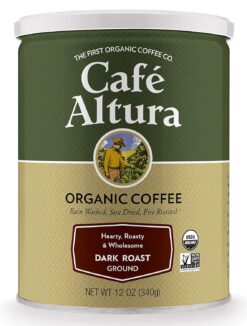 Cafe Altura Ground Organic Coffee, Dark Roast, 12 Ounce (Pack of 3)