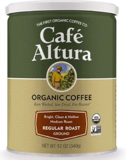 Cafe Altura Ground Organic Coffee, Regular Roast, 12 Ounce (Pack of 3)