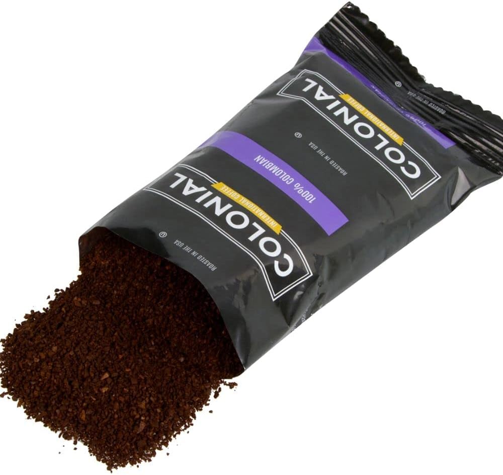 Colonial Coffee Packets, Pre Ground Coffee Packs, Colombian Medium Roast, Bulk Single Pot Bags for Drip Coffee Makers, (2.5 oz Bags, Pack of 32)7