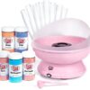 Cotton Candy Express CC1000-S Cotton Candy Machine, with 5 - 11oz. Jars of Cherry, Grape, Blue Raspberry, Orange, Pink Vanilla Floss Sugar & 50 Paper Cones Easy to Use and Clean