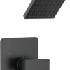 DELTA FAUCET Modern 14 Series Matte Black Shower Faucet, Shower Trim Kit with Single-Spray Touch-Clean Black Shower Head, Matte Black T14267-BL-PP (Valve Not Included)