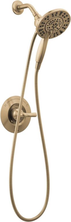 Delta Faucet Arvo 14 Series Single-Handle Shower Faucet, Shower Trim Kit with 4-Spray In2ition 2-in-1 Dual Hand Held Shower Head with Hose, Champagne Bronze 142840-CZ-I (Valve Included), 142840-CZ-I