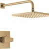 Delta Faucet Modern Raincan Square Single-Function Shower Valve Trim Kit Gold, Shower Faucet Set, Rainfall Shower Head Gold, Delta Shower Kit, Champagne Bronze T14268-CZ-PP (Valve Not Included)