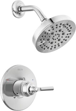 Delta Faucet Saylor 14 Series Chrome Shower Valve Trim Kit, Delta Shower System, Shower Faucet Set, Chrome Shower Fixture, Shower Head and Handle Set, Chrome T14235 (Valve Not Included)