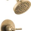 Delta Faucet Saylor 14 Series Gold Shower Valve Trim Kit, System, Set, Fixture, Head and Handle Champagne Bronze T14235-CZ (Valve Not Included)