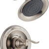 Delta Faucet Windemere 14-Series Shower Faucet Set, Shower Handle, Brushed Nickel Shower Faucet, Delta Shower Trim Kit, Stainless BT14296-SS (Valve Not Included)