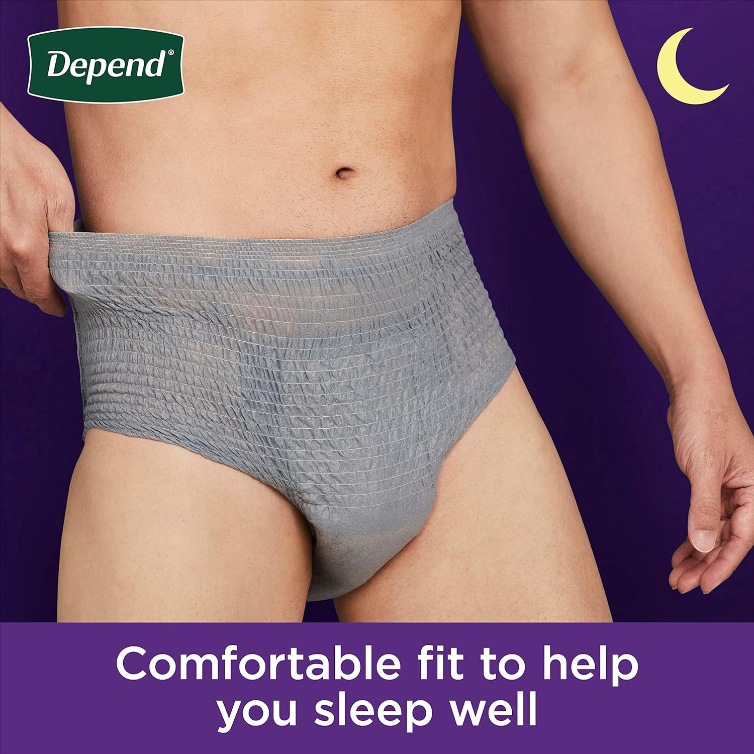 Depend Night Defense Adult Incontinence Underwear for Men, Disposable, Overnight, Large, Grey, 56 Count (4 Packs of 14), Packaging May Vary6