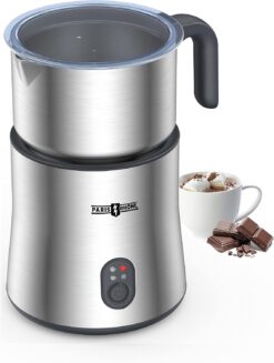 Detachable 4-in-1 Milk Frother and Steamer, PARIS RHÔNE 500ml Hot Chocolate Maker and Electric Milk Heater with Hot & Cold Foam, Dishwasher Safe
