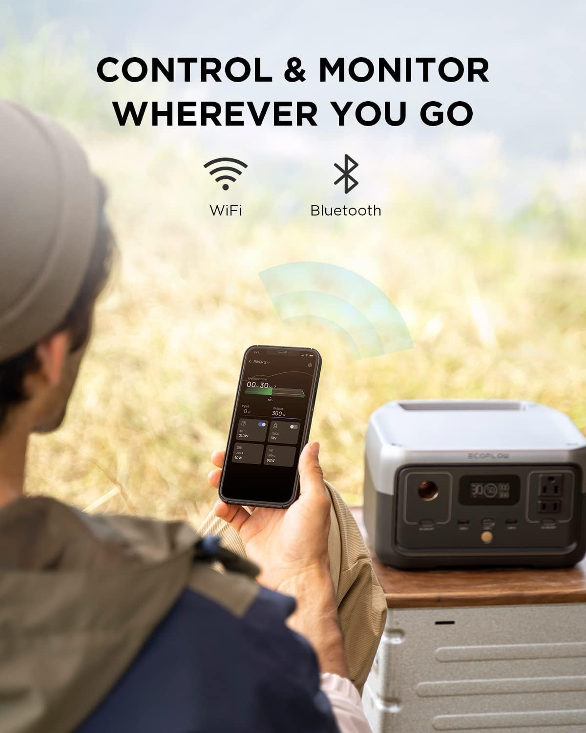 EF ECOFLOW Portable Power Station RIVER 2, 256Wh LiFePO4 Battery 1 Hour Fast Charging, 2 Up to 600W AC Outlets, Solar Generator (Solar Panel Optional) for Outdoor Camping RVs Home Use9