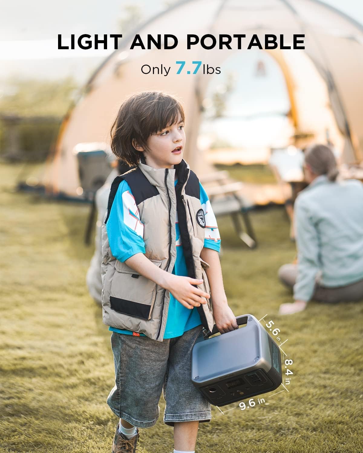 EF ECOFLOW Portable Power Station RIVER 2, 256Wh LiFePO4 Battery 1 Hour Fast Charging, 2 Up to 600W AC Outlets, Solar Generator (Solar Panel Optional) for Outdoor Camping RVs Home Useiii