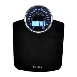 EILISON Highly Advance 2-in-1 Digital & Analog Weighing Scale for Body Weight-400lbs, 4 High Precison GX Sensor Accurate, Thick Tempered Glass, Extra Large Display (Black)