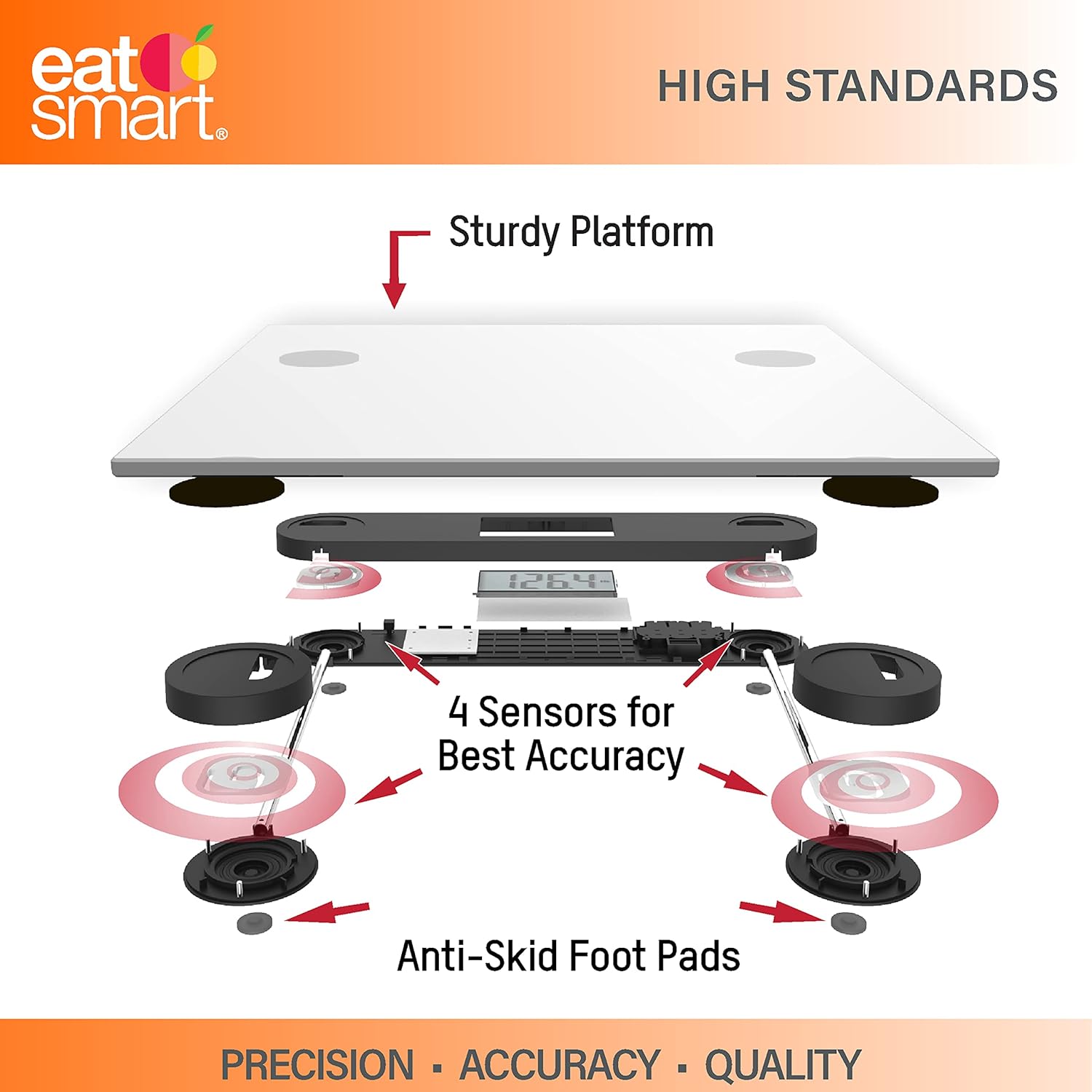 Eat Smart Precision Plus Scale, Wide Body Bath Scale for Body Weight, White5