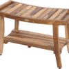 EcoDecors, 30", Harmony, Teak Shower Bench, Teak Shower Stool, Teak Bench for Shower, Teak Shower Seat, Teak Shower Bench for Inside Shower, Teak Shower Chair, Safety Arms, 30 inch
