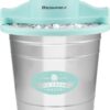 Elite Gourmet EIM-308L 4 Qt. Electric Motorized Maker Ice & Rock Salt, 4Qt. Freezing Canister, Creamy Ice Cream, Gelato, Frozen Yogurt, or Sorbet, Recipe Booklet, 4 Quart, Mint