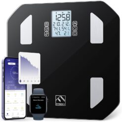 FITINDEX Body Fat Scale, FSA HSA Eligible, Digital Smart Bathroom Scale for 13 Body Composition Analyzer, Large LCD Display Screen, Sync with Fitness App