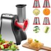 FOHERE Electric Cheese Grater Salad Maker, Electric Slicer Shredder for Home Kitchen Use, One-Touch Easy Control, Electric Grater for Vegetables, Cheeses and Nuts, BPA-Free, Red
