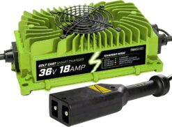 FORM 36 Volt Battery Charger with D Style Plug for EZGO TXT Golf Cart - 36V 18AMP LiFePO4, Lead Acid (Lithium/Lead Acid D-Style Plug)