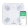 FitTrack Dara Smart BMI Digital Scale - Measure Weight and Body Fat - Most Accurate Bluetooth Glass Bathroom Scale (White)