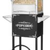Foundation Popcorn Machine with Cart - 8oz Popper with Stainless-Steel Kettle, Warming Light, and Accessories by Great Northern Popcorn (Black)