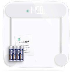 Greater Goods Digital AccuCheck Bathroom Scale for Body Weight, Capacity up to 400 lbs, Batteries Included, Clear