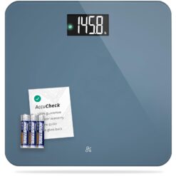 Greater Goods Digital AccuCheck Bathroom Scale for Body Weight, Capacity up to 400 lbs, Batteries Included, Stone Blue