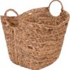 Household Essentials ML-4002 Tall Water Hyacinth Wicker Basket with Handles | Natural, Brown, Natural