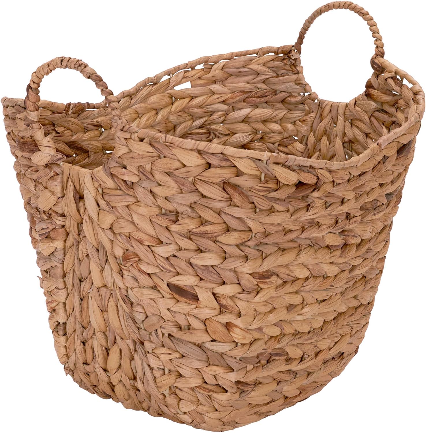 Household Essentials ML-4002 Tall Water Hyacinth Wicker Basket with Handles Natural, Brown, Natural Household Essentials ML-4002 Tall Water Hyacinth Wicker Basket with Handles | Natural, Brown, Natural