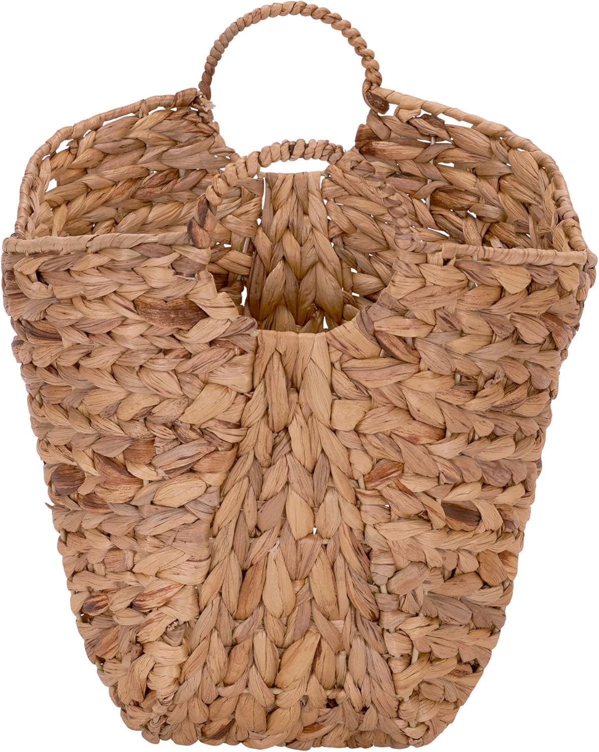 Household Essentials ML-4002 Tall Water Hyacinth Wicker Basket with Handles Natural, Brown, Natural0